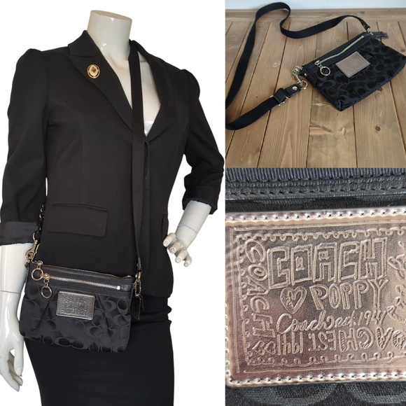 Coach Black Poppy Crossbody Mini Bag - Picture 1 of 12